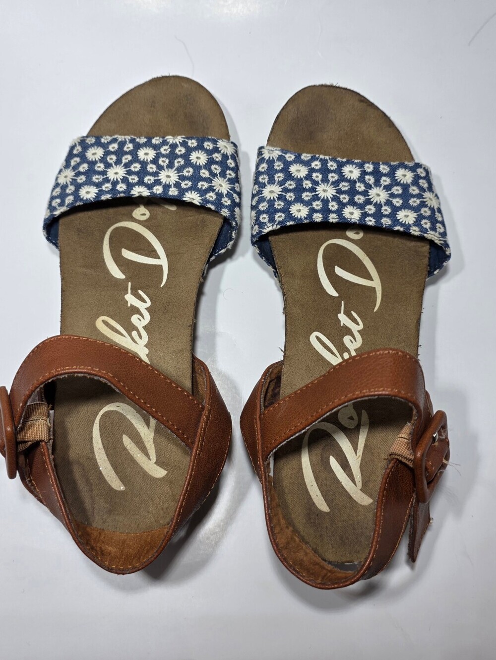 Rocket Dog Women's Floral Daisy Print Flat Sandals Brown Ankle Strap Size 6.5 - Picture 4 of 6